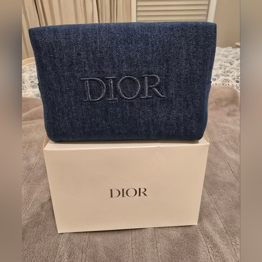 Dior Blue Cosmetic Bag